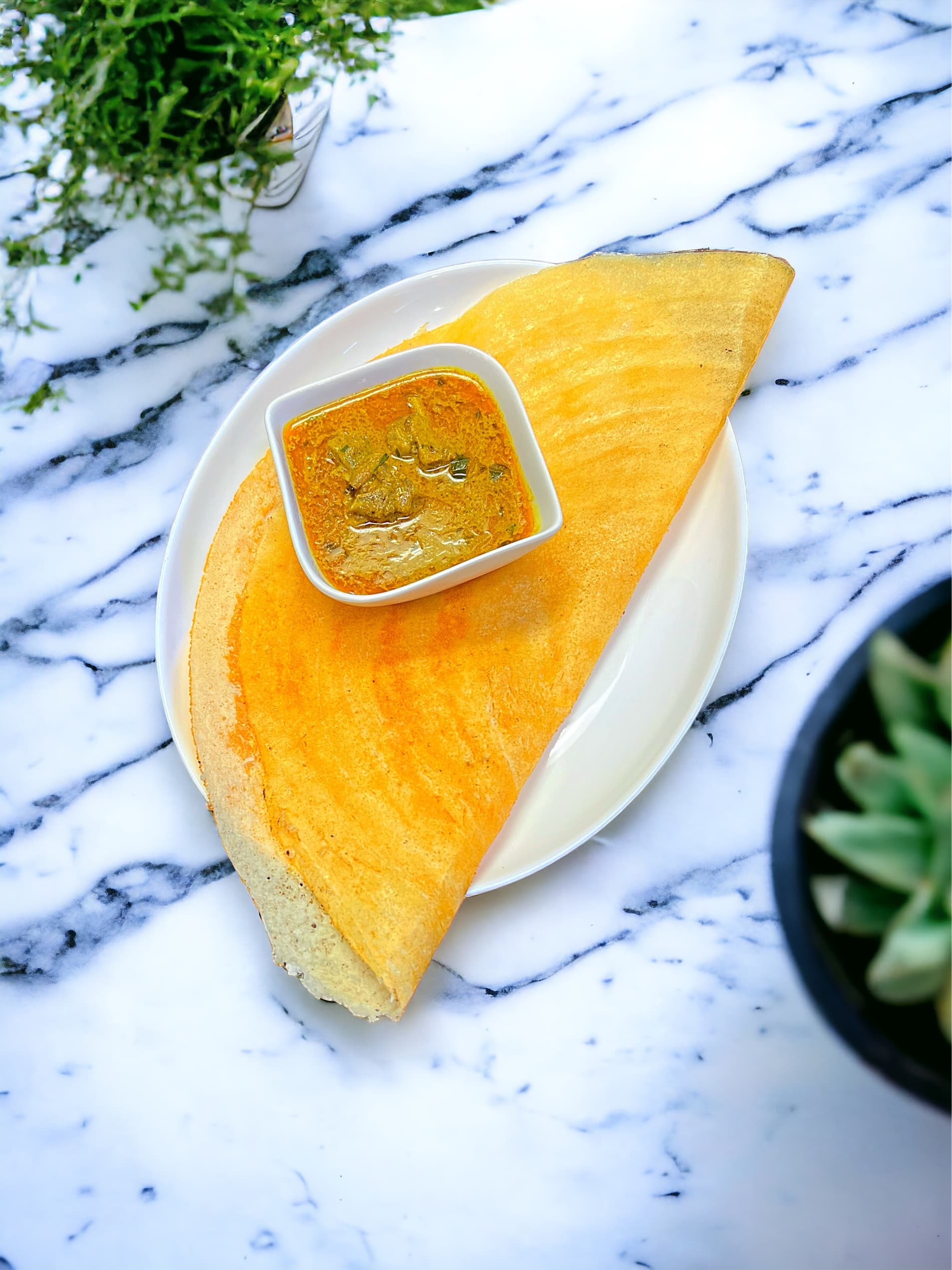 Alt Dosa with Mutton Curry (Kulambu)