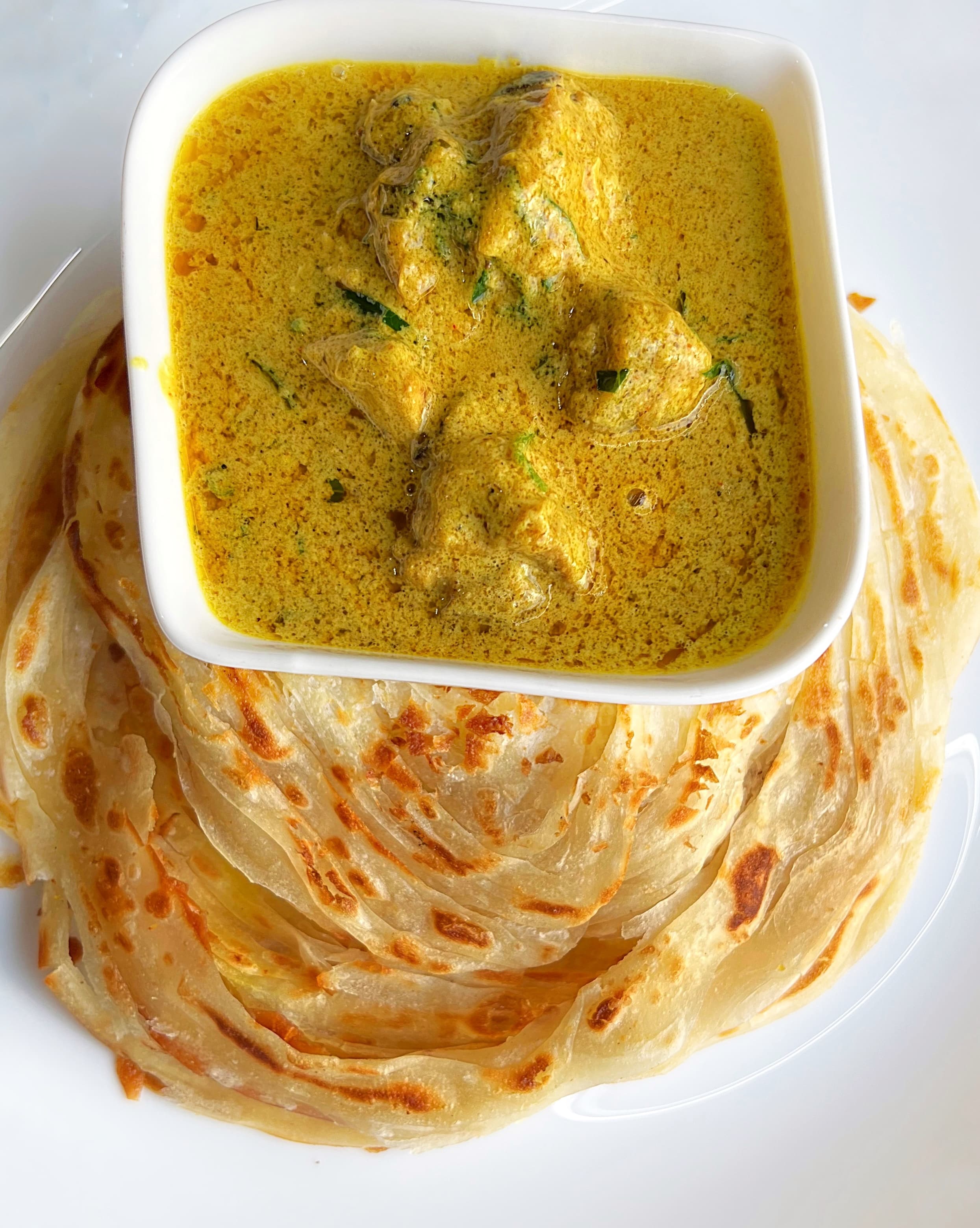 Alt Parotta with Chicken Curry (Kulambu)